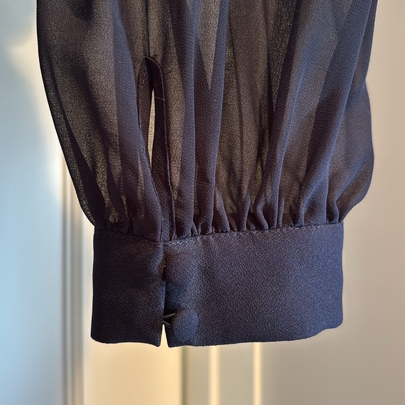 NWT Hobbs Vera long sleeve wide leg jumpsuit in navy blue with wrap tie - Picture 4 of 16